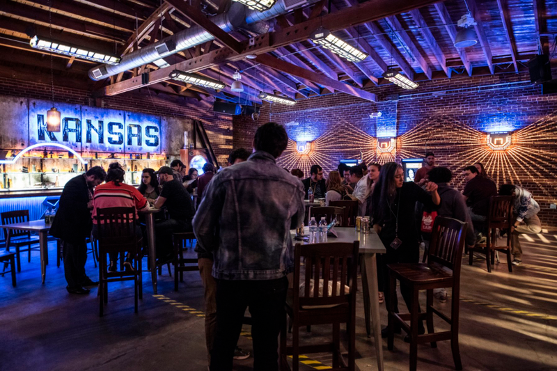 The Kansas bar looks just like it will in the movie.